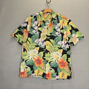 Pacific Legend  Shirt Hawaiian   Tropical Flowers Leaf Men's L Vintage